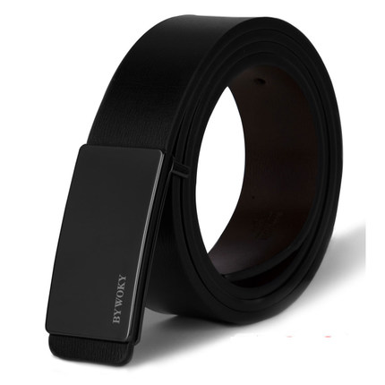 Bywory Men Smooth Buckle Leather belt