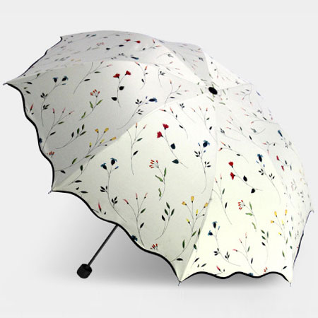 White sunny umbrella
