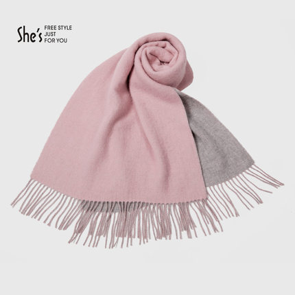 Shes winter double-sided wool lady shawl